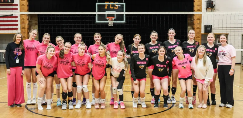 Cougars oust Hornets on Spike Out Cancer night in Forestville